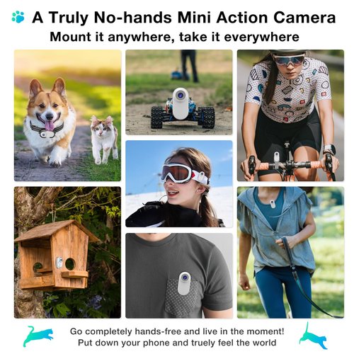 Yeigpzk Mini Body Camera,1080P 64G Wearable Action Body Cam,Thumb Size Hands Free One-Click Filming Body Worn Camera with 360°Rotatable Clip for Work, Travel, Pet Walking