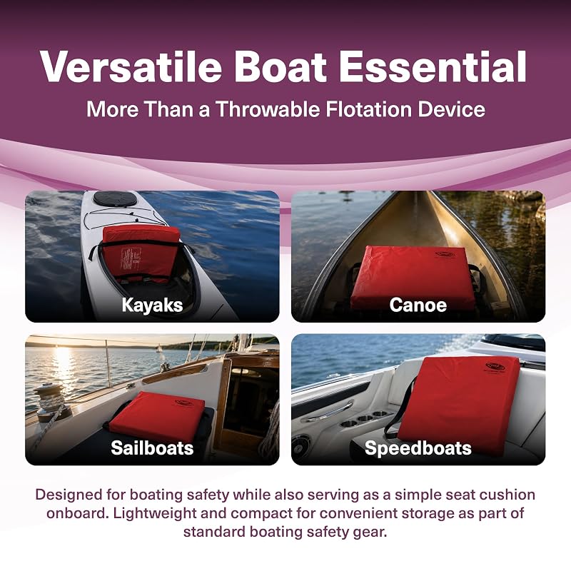 Kemp USA Type IV Throwable Flotation Device Cushion - Red