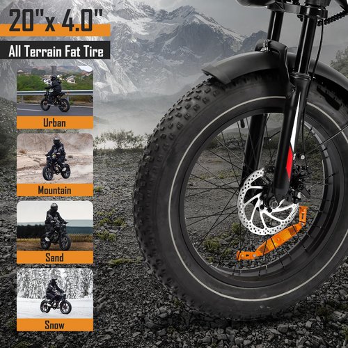 EGGKING S8 Electric Bike for Adult, 1000W 20" Fat Tire 48V 17.5AH Removable Battery, Max 31-70 Miles Electric Motorcycle, 31MPH Shimano 7 Speed Disc Brake Off-Road Mountain Ebike UL2849, Black