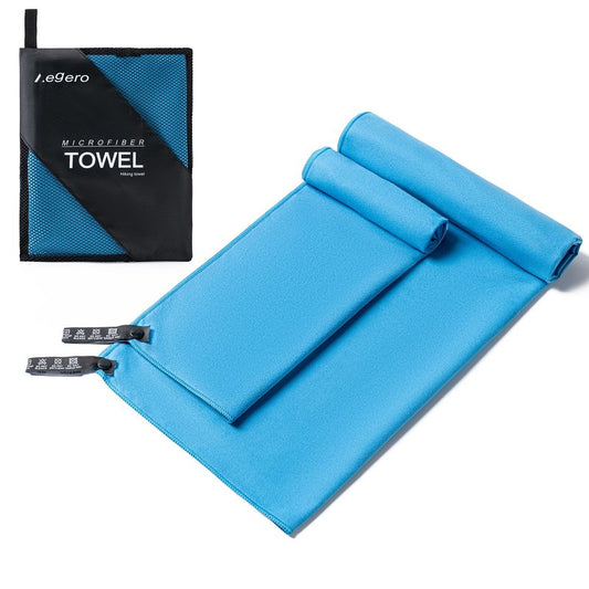 Aegero Camping Towel,2 Pack Microfiber Travel Sports Towel,Quick Dry - Super Absorbent - Ultra Compact -Ultra Soft - Lightweight.Suitable for Gym,Yoga,Trip,Beach, Shower, Backpacking,Pool(Blue)