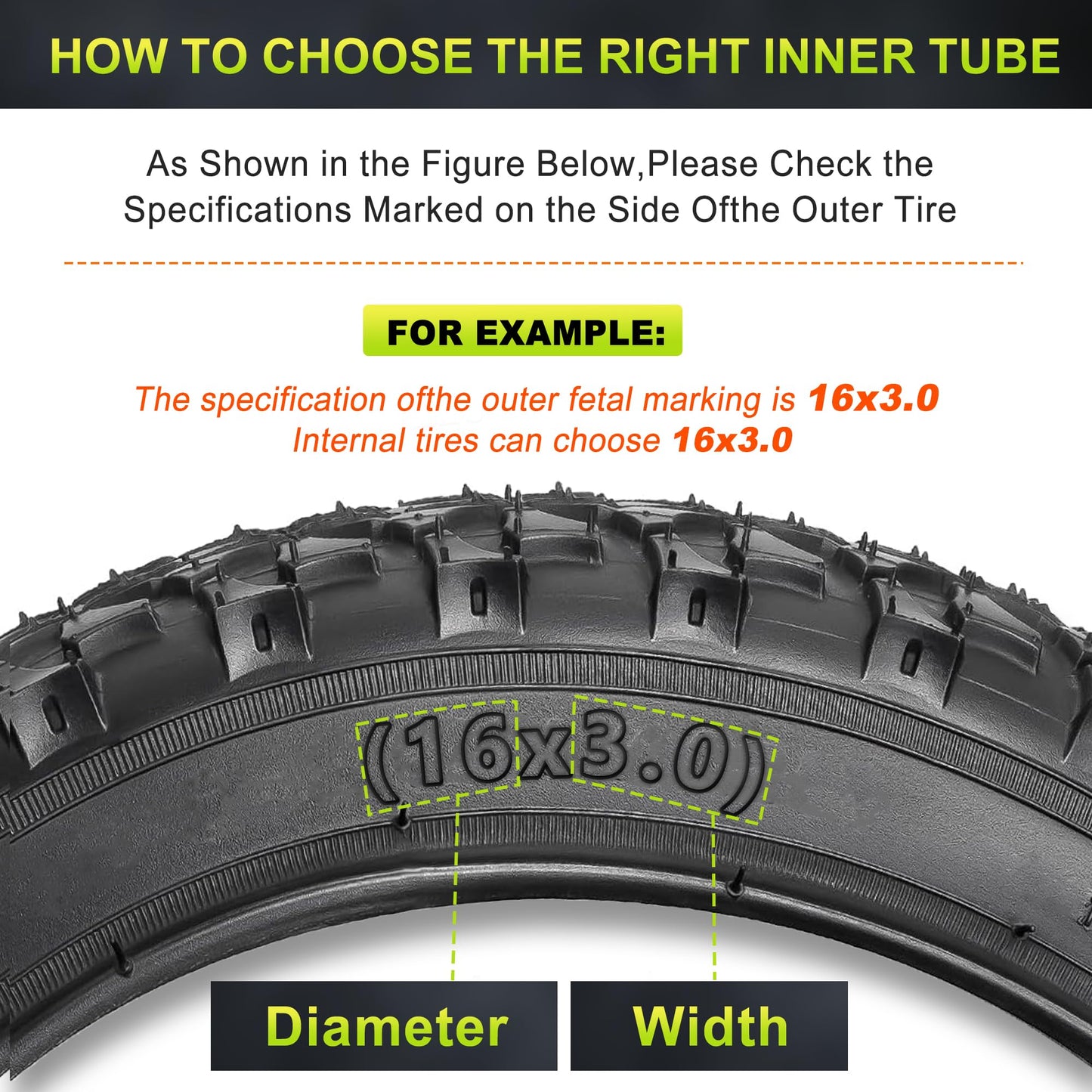 2Pcs 16x3.0 Bike Inner Tube with Bent Valve Stem - Replacement Tube Compatible with 16x3.0, 16x3.25, 16x3.5 Tires - Fits E-Bikes, Electric Scooters, Mopeds