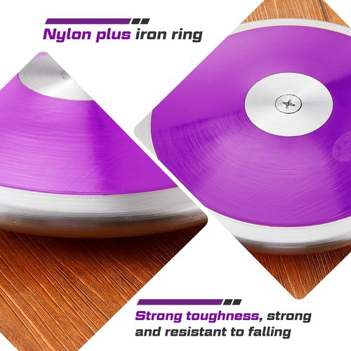 Wettarn 2pcs 1 kg Discus, Man Women Discus Track and Field Discuses Track and Field Equipment (Purple)