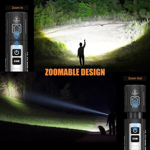 Rechargeable Tactical Flashlights High Lumens - Super Bright Small Powerful LED Magnetic USB C Flashlight, 8 Modes, Dual Button Waterproof Pocket Flash Light for Emergency, Car (2, Black)
