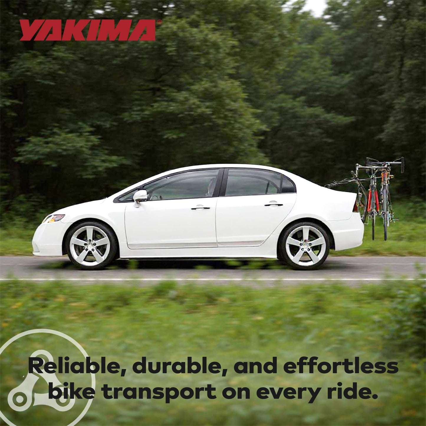 Yakima Fullback 2 Bike Capacity Trunk Bike Strap Rack with 4 Strap Attachment, SuperCrush ZipStrips, Bomber External Frame, and Bottle Opener, Black