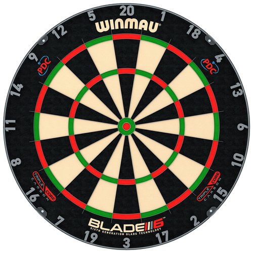 WINMAU Darts Blade 6 Triple Core Carbon Professional PDC Dartboard with Official Tournament Specifications | Endorsed by The PDC