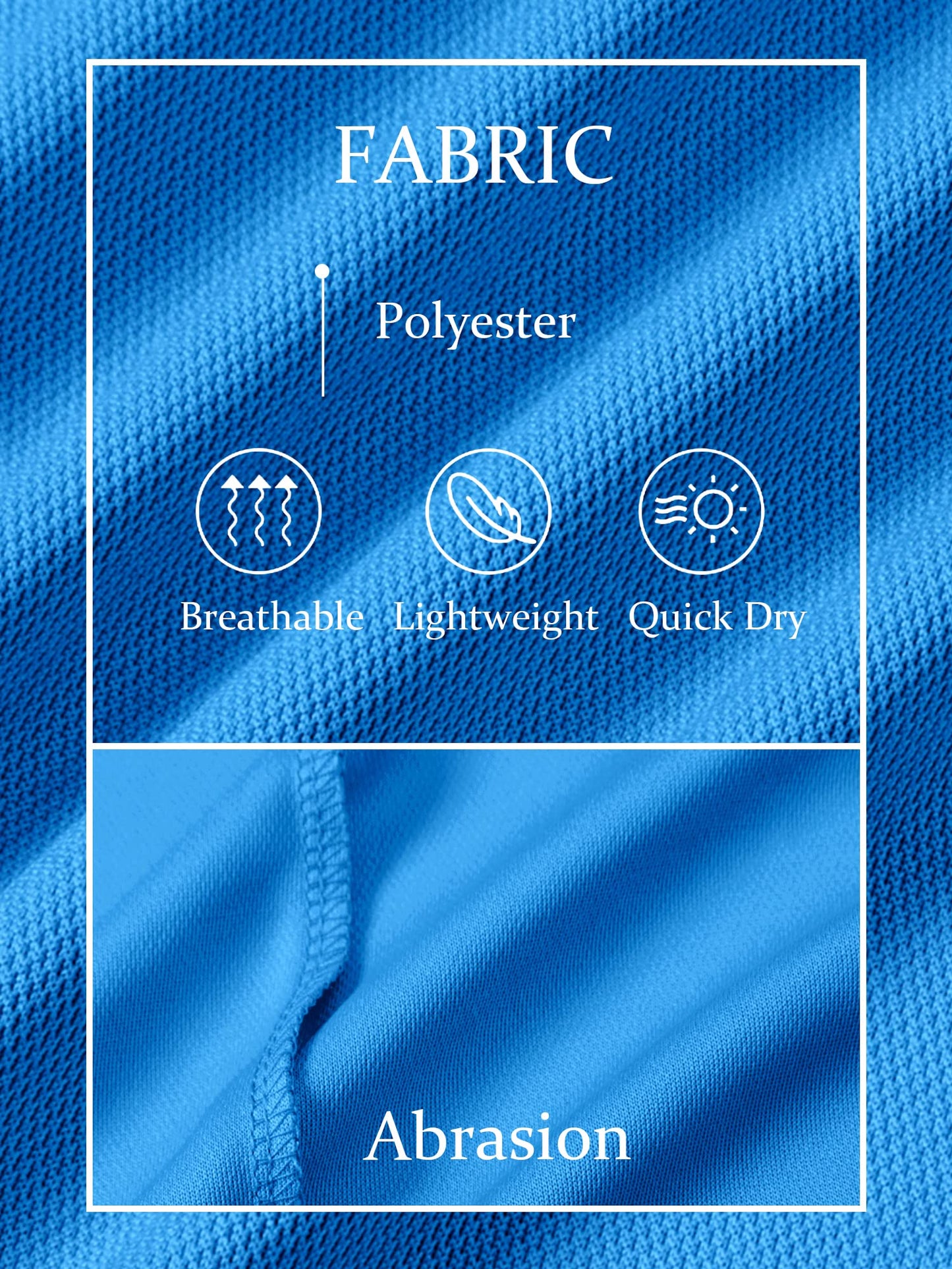 TACVASEN Mens Golf Shirt Dry Fit Mens Polo Shirts Short Sleeve Performance Golf Polos for Men with Collar Work Shirts Azure Blue, 3XL