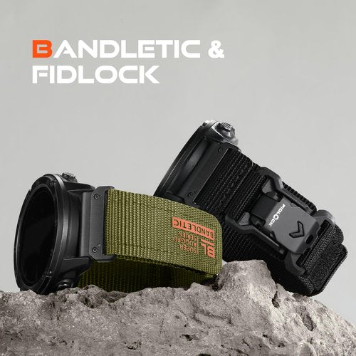 Bandletic Compatible with Garmin Fenix 6X Pro Band - 26mm Quick Fit Rugged Strap with Magnetic Fidlock V-Buckle for Fenix 8 51mm/7X/7X Pro/6X/5X/5X Plus/3 HR/Tactix/Enduro/Instinct 2X/Quatix 3 6X 7X