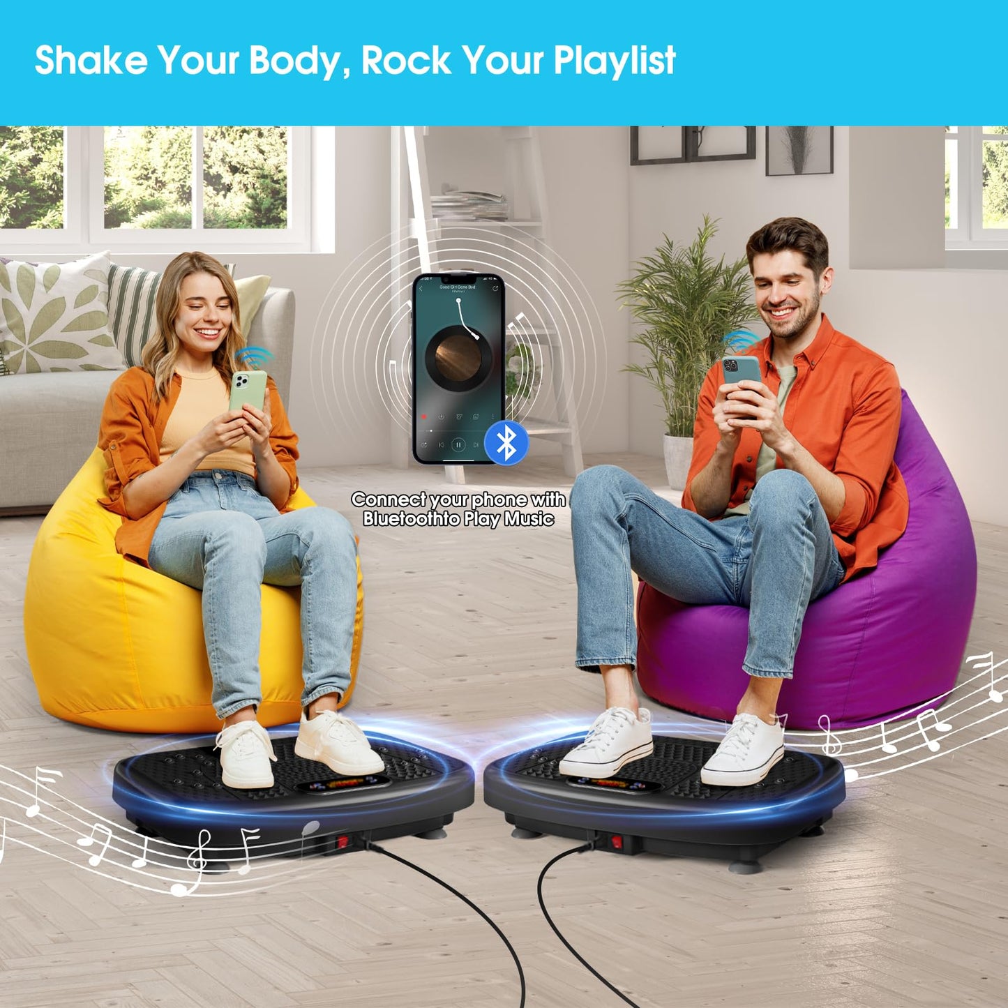 SoftGym Waver Vibration Plate Exercise Machine for Lymphatic Drainage Weight Loss,120 Speed Levels Vibrating Platform with Resistance Bands,Full-Body Workout Equipment for Muscle Activation