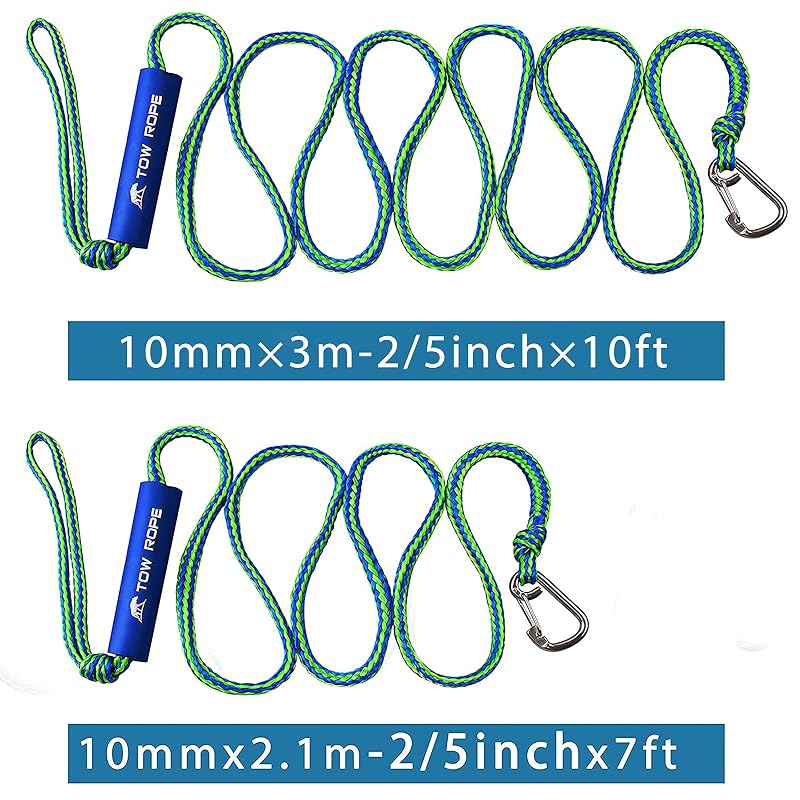 2 Pack PWC Docking Lines with Clip & Loop, Heavy Duty Braided Boat Rope 2200 lbs - Variation of THIS listing
