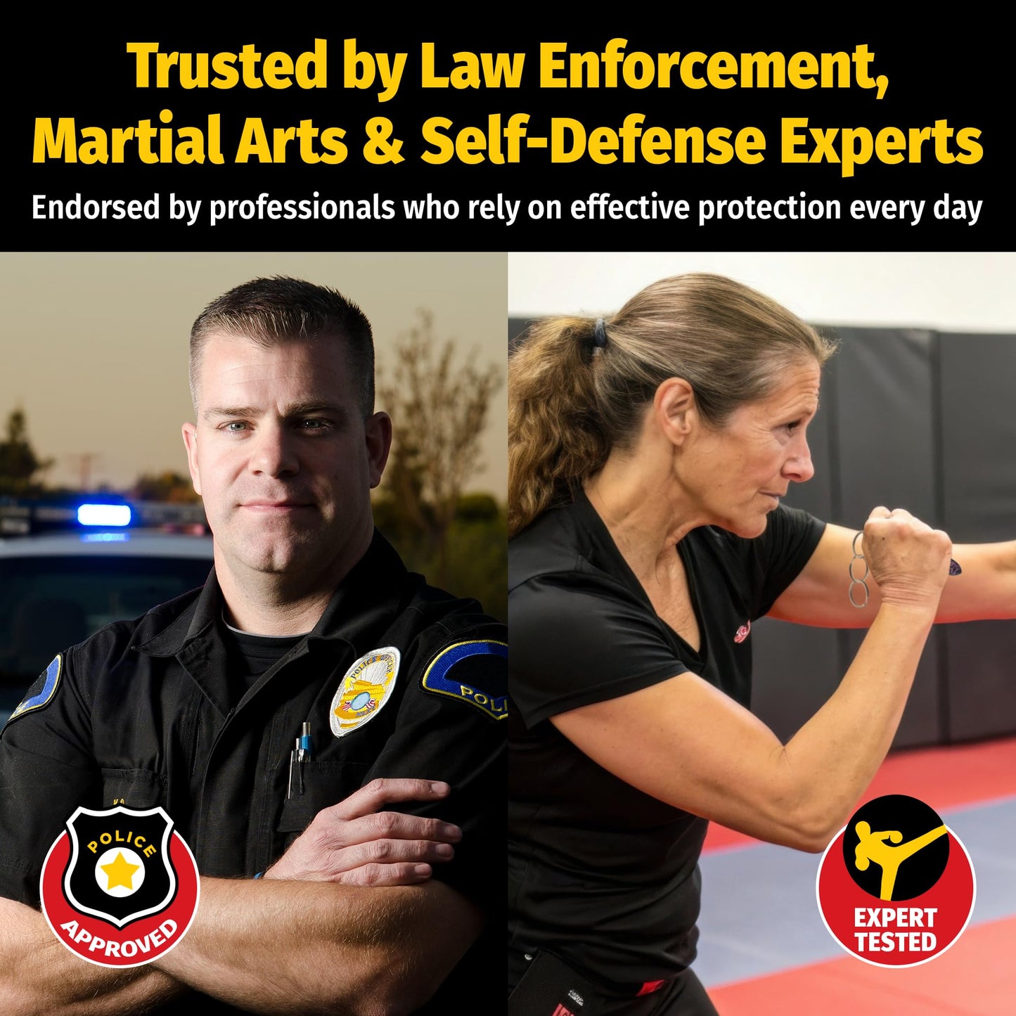 MUNIO Self Defense Keychain – Lightweight, Stylish & Portable Safety Tool for Women & Men – Non-Lethal Kubotan, Easy to Use, TSA Approved – Made in USA – Modern Flowers Design