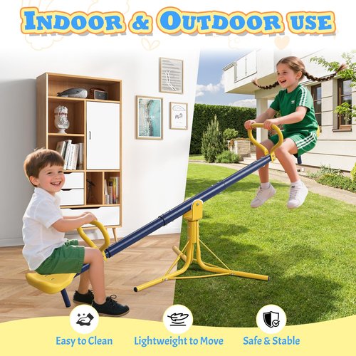 ETICSIPA Teeter Totter for Kids 360 Degree Spinning Seesaw for Toddlers Age 2+ Metal Heavy Duty Indoor & Outdoor Playset Toys for Playground Backyard Playhouse