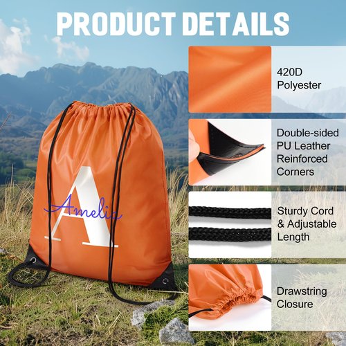 Fyore Bulk Custom Drawstring Backpack, Personalized Promotional Items with Logo/Text Drawstring Bags for Sports Gym Travel Daily Use