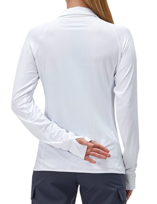 KPSUN Women's UPF 50+ UV Sun Protection Clothing Long Sleeve Athletic Hiking Shirts Lightweight SPF Zip Up Outdoor Jacket (White,M)