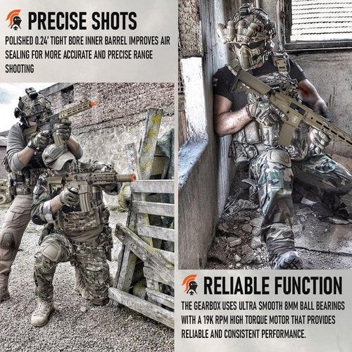 Lancer Tactical Gen 2 Durable Airsoft M4 SPR Interceptor AEG Polymer- Full/Semi-Auto, 1000 Rounds Bag of 0.20g BBS, Battery& Charger Included