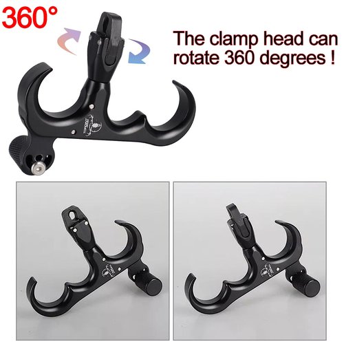ZSHJGJR Archery Bow Release Aid 360° Rotating Head Thumb Release for Compound Bow Hunting Shooting Accessories (Black)