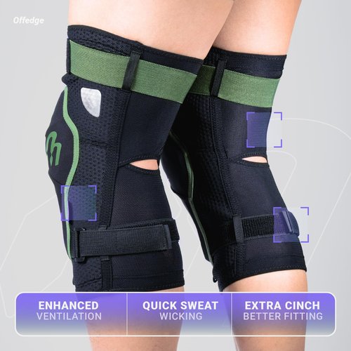 MUZUP MTB Knee Pads, Sufficient Protection Kneepad No-Slipping Mountain Bike Knee Pads for Men and Women Removable Padding Non-Bulky Knee Brace for MTB Snowboard Mountain Bike Gardening Work (Medium)