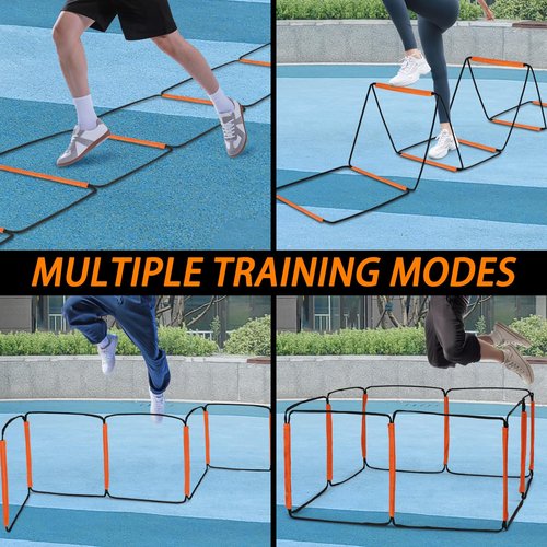 Agility Ladder, Speed Ladder, Agility Ladder Speed Training Equipment, Football Ladder, Footwork Ladder, Training Ladder For Footwork, Foldable Quick Assembly & Non - Tangling & Storage Bag (8 Rung)