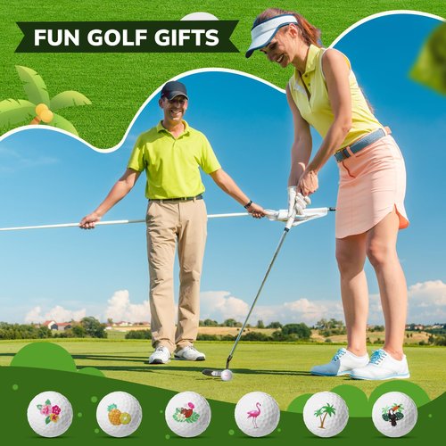 Civaner 12 Pcs Hawaii Golf Balls Gift Set Tropical Collection Golf Accessories Novelty Funny Golfer Birthday Gifts for Men Women Coworkers Employee Golfers Lovers