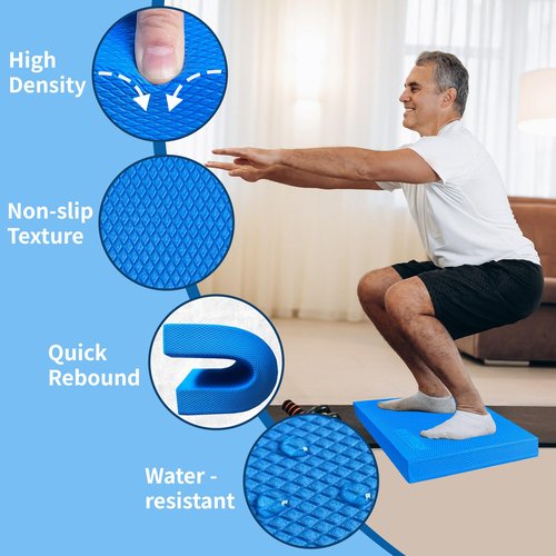 OiZenhio Professional Foam Balance Pad, Large Balance Pads for Physical Therapy, Foam Balance Board for Rehabilitation Stability Workout Knee and Ankle Exercise Strength Training