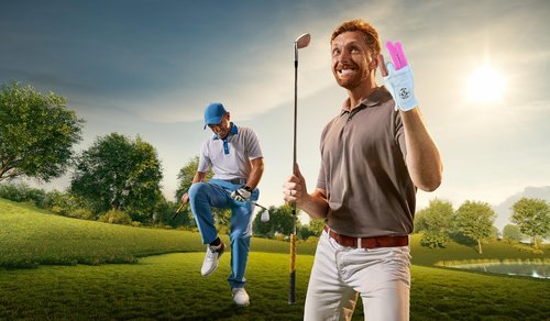 Scale Wear Design Shocker Funny Golf Glove - Men’s All Weather Grip Durable Synthetic Leather LH RH Performance Gear S Thru XXL Sizes for Golfers (Large, Worn on Your Left Hand)
