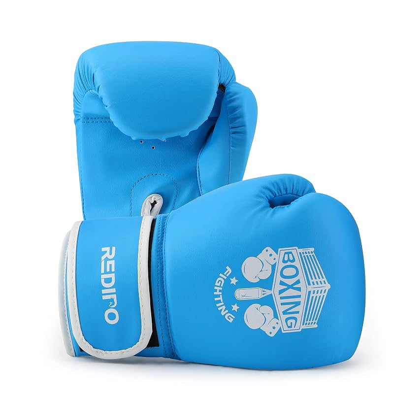 Kids Boxing Gloves 6oz Blue - Sponge Foam Training Sparring Gloves for Boys & Girls Aged 3-9 (Variation: Blue+6oz)