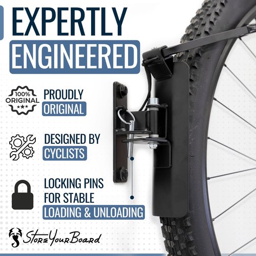 StoreYourBoard 2 Pack Swivel Bike Wall Mount, Bike Rack Garage Wall Mount W/Stopper, Swing 120 Degrees Design, Vertical Hanger Hook for Indoor, Bicycle Storage Rack, Space Saving, Holds 50 lbs