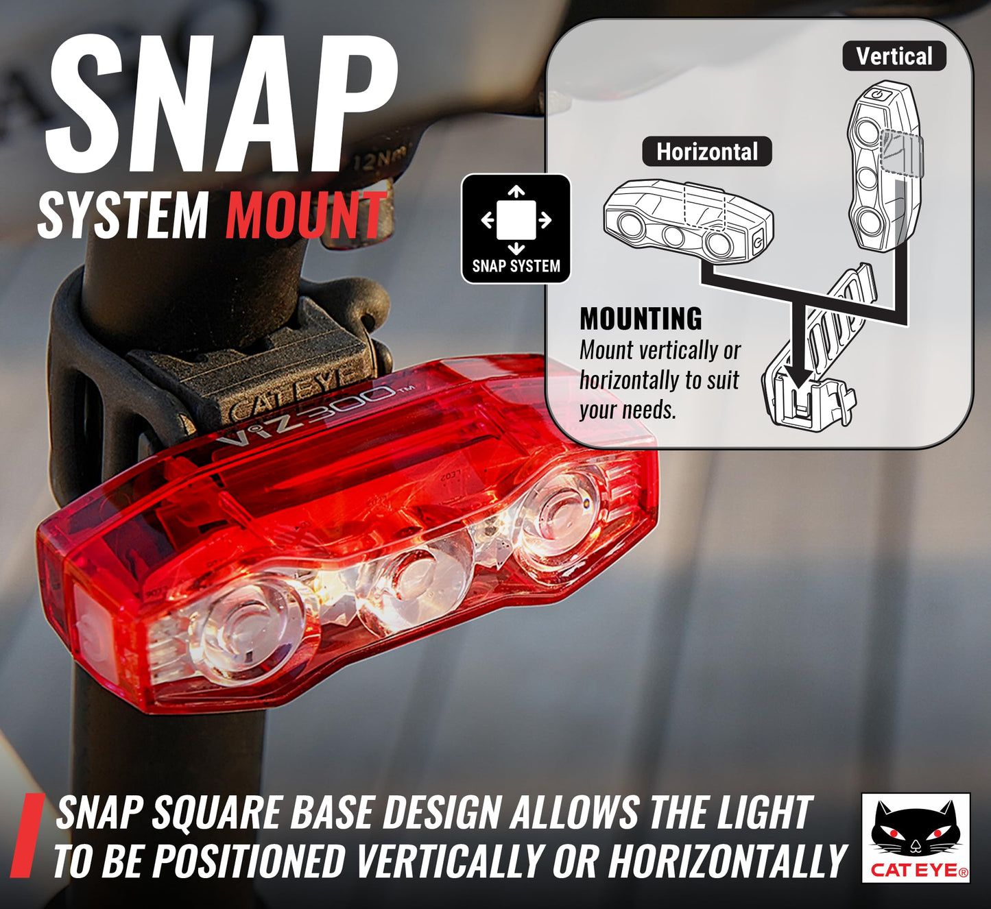 CATEYE - USB Rechargeable Daytime Safety Light (ViZ300)