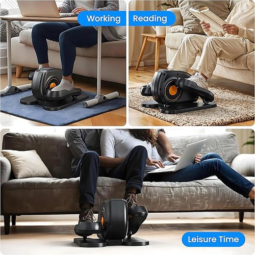 Under Desk Elliptical Machine – Electric Pedal Exerciser with 12 Adjustable Speeds, Quiet & Portable, LED Display, Ideal for Seniors & Adults, Home or Office Use (Black)