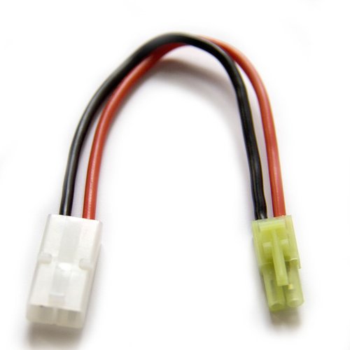 Onkuey Tamiya Connector Charger Adapter - One Side Large Female to Mini Male Tamiya Connector for Airsoft Gun LiPO/NiMH Battery