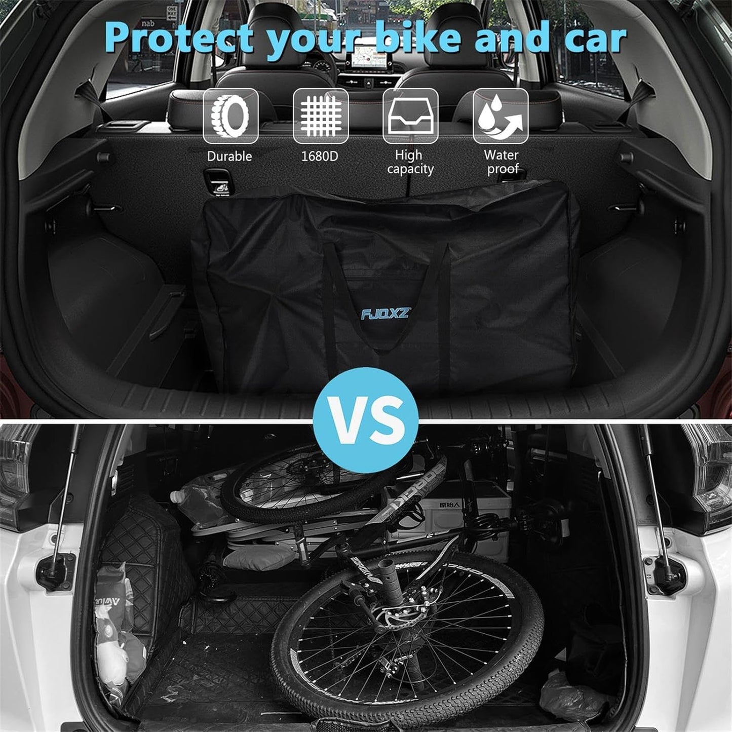 26 Inch Folding Bike Bag Waterproof Bike Travel Bag Durable Bicycle Carrier Bag Thick Bike Travel Case Outdoors Bicycle bag, for Air Travel, Car, Bus, Train
