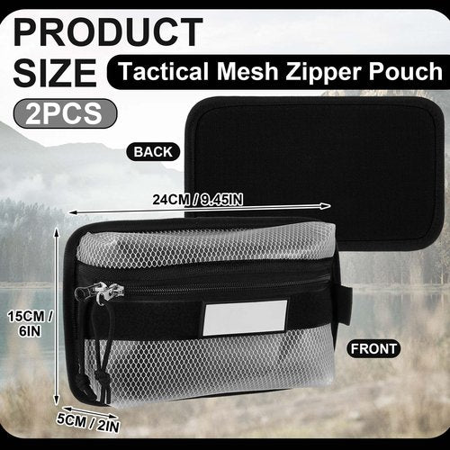 Aliceset 2 Pcs Tactical Pouch Admin Pouch Tactical Bag Insert Panel Organizer with Writable Patches, Molle Panel Accessories Utility Storage Pocket Accessories with Hook Fasteners for Vest Backpack