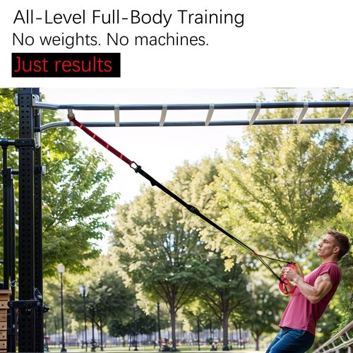 OUUO Home Suspension Straps Training Kit, Gym Bodyweight fitness All in One Workout for Full Body, with Safety Sign, Big Poster&Mess Bag