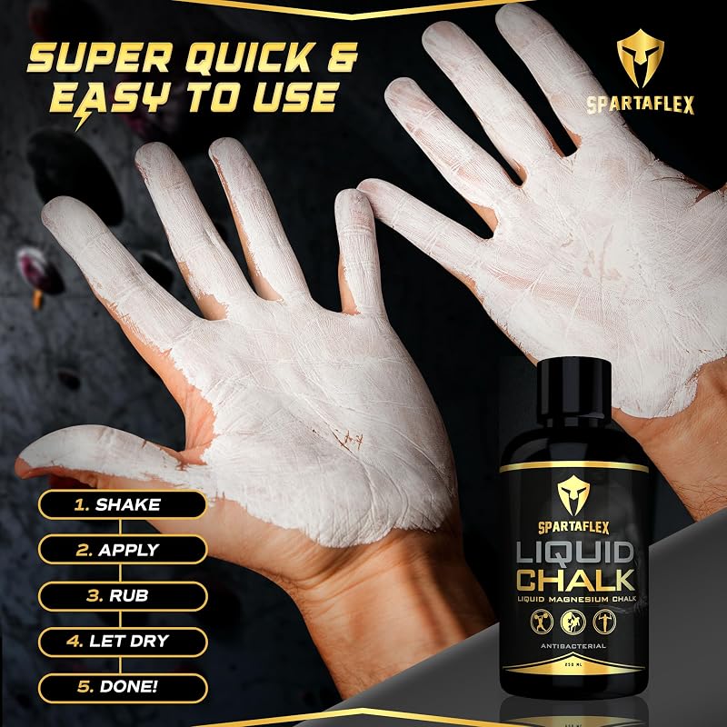 Liquid Chalk for Weightlifting & Climbing – SpartaFlex 250ml Grip Chalk