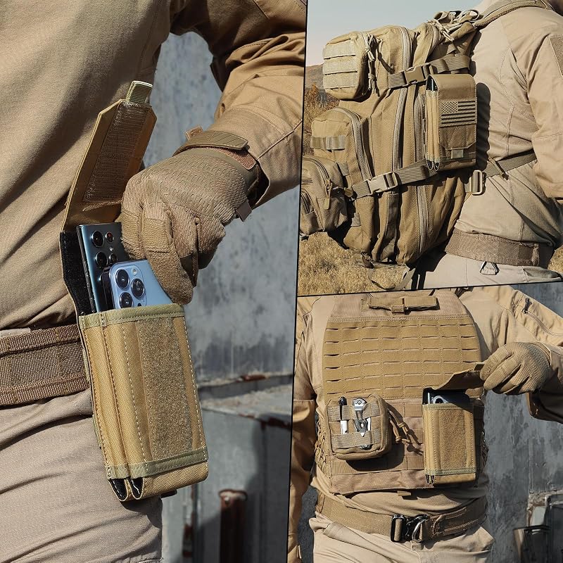Universal Phone Pouch with MOLLE Attachment - Khaki