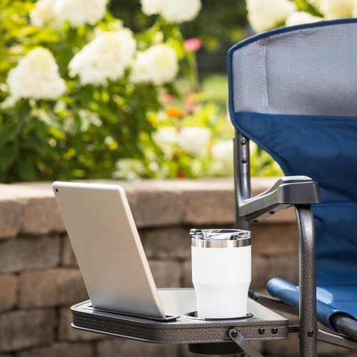 TIMBER RIDGE Portable Folding Director's Chair 2-Pack - Lightweight Camping & Tailgating Chairs with Side Table & Cup Holder, Supports 300 lbs - Outdoor Recreation