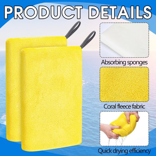Sonwyoung 2 Pcs Kayaking Water Absorbing Sponge, Bilge Sponge for Absorbing Excess Water from Kayak Canoe or Boat
