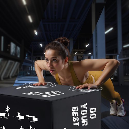 Zoomster 3-in-1 Foam Plyometric Jump Box for Home Gym Jump Training, HIIT, MMA, Weighted Stepup, Push Press and Strength Training (20 X 24 X 30inch / 16lbs)