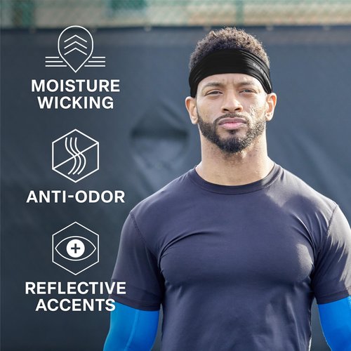 COLD FACTOR Instant Cooling Headband 3 Pack (Black) | Advanced Chemical-Free Evaporative Technology | 2+ Hours of Cooling | Ideal for Sports, Yoga, Outdoor Activities Like Hiking & Golf