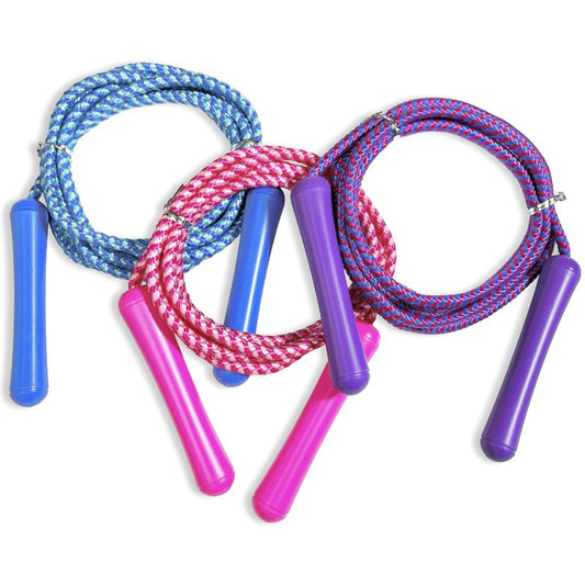 GIFTEXPRESS Adjustable Size Colorful Jump Rope for Kids and Teens - Outdoor Indoor Fun Games Skipping Rope Exercise Fitness Activity and Party Favor - Assorted colors Pack of (3)