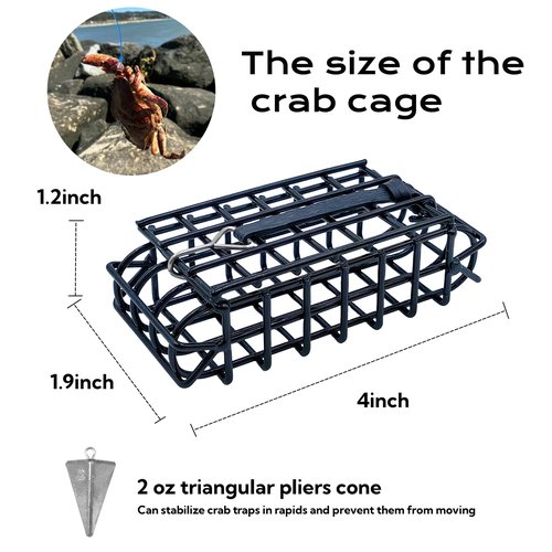 AQWXC 6-Loops Crab Trap for Fishing Pole, Crab Snare for Dungeness, Rock and Blue Crabs (2 Pack Kit(Glove, Gauge Included))