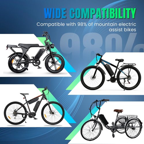DaYaoEnne ‌36V/48V/52V Ebike Lithium-Ion Downtube Pack (10Ah/15Ah/20Ah) with Charger, LED & Anti-Theft Lock for 200-2000W Motors (‌36V10AH 5-Pin)