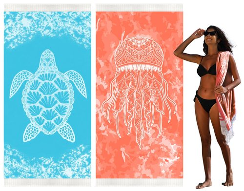 Widdonen Thin Turkish Beach Towel Lightweight Quick Dry Absorbent Cotton Bathroom Bath Pool Swim Towels Extra Large Oversized Sand Free Beach Accessories Essentials Cloud Gifts for Adult