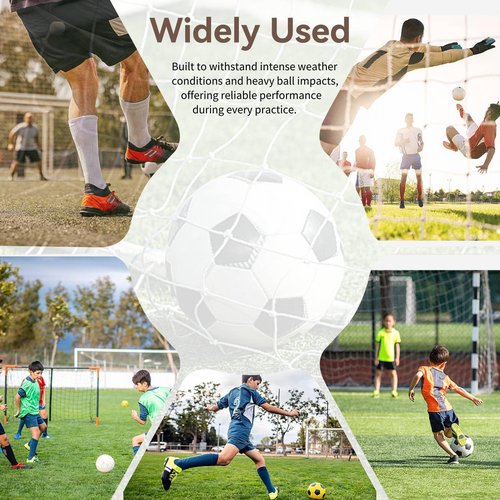 Soccer Net, Soccer Goal Replacement Net for 24x8ft, 12x6ft, 8x6ft and 6x4ft, Full Size Football Goal Post Netting, Adults and Youth Soccers Practice (24X8FT)