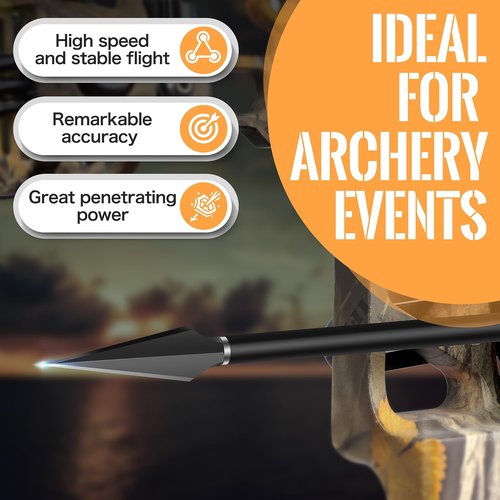 SUNYA Broadheads 150 Grain Steel Archery Arrow Tips for Compound, Recurve Bow & Crossbow, Traditional Screw-in Arrow Heads for Arrows, Pack of 12 in a Storage Case