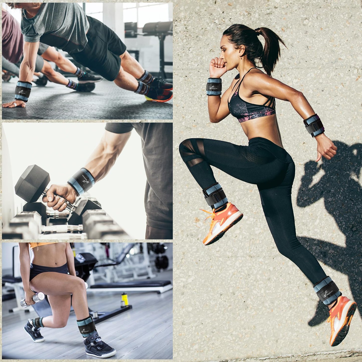Sportneer Adjustable Ankle Wrist Weights for Men Women Kids, Adjustable Leg & Cuff Weight Straps for Fitness, Walking, Running, Aerobics, Yoga, Gym, Workout | 0.5-2 lbs Each Ankle, 1 Pair 1-4 lbs,
