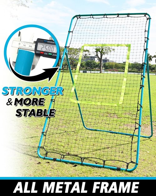 7x4FT Volleyball Rebounder Net Set with Training Accessories, Portable Bounce Back with 5 Adjustable Angles for Practice Volleying, Bumping, Spiking - Easy Set Up with Volleyball and Travel Bag