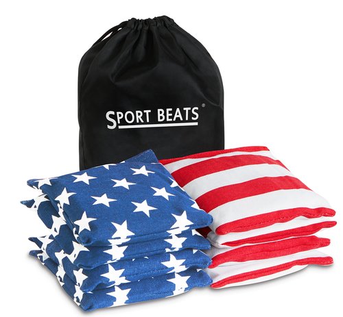 Cornhole Bags All Weather Set of 8 for Cornhole Toss Games-Regulation Weight & Size