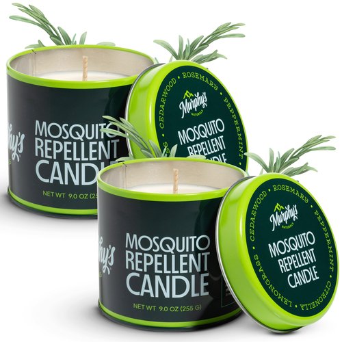 Murphy's Naturals Mosquito Bug Repellent Candles for Outdoor Patio, Citronella & Essential Oils, Soy/Beeswax Blend, 30-Hour Burn Time, 9 Ounce, 2-Pack