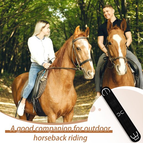 Eccliy 32 Inch Equine Horse Cinch Elastic Saddle Cinch Girth with Buckle for Western Horse Riding Supplies