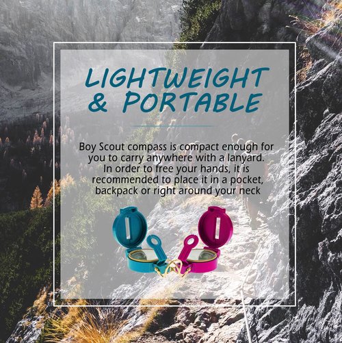 TurnOnSport Lensatic Compass - Orienteering & Camping Navigation | Professional Field Compass for Map Reading - Perfect for Boy Scouts & Kids